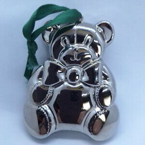 Vintage 1989 Gloria Duchin‎ Metal Christmas Ornament Teddy Bear Made In USA